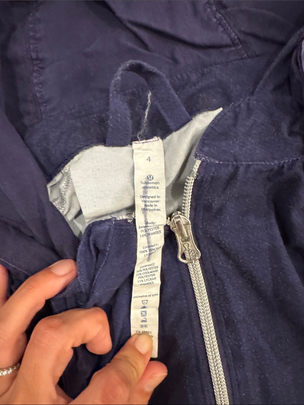 lululemon athletica Navy/purple Hooded Zip Utility Jacket - Picture 5 of 9